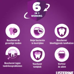 3x Listerine Mondwater Total Care Tandbescherming 500 ml