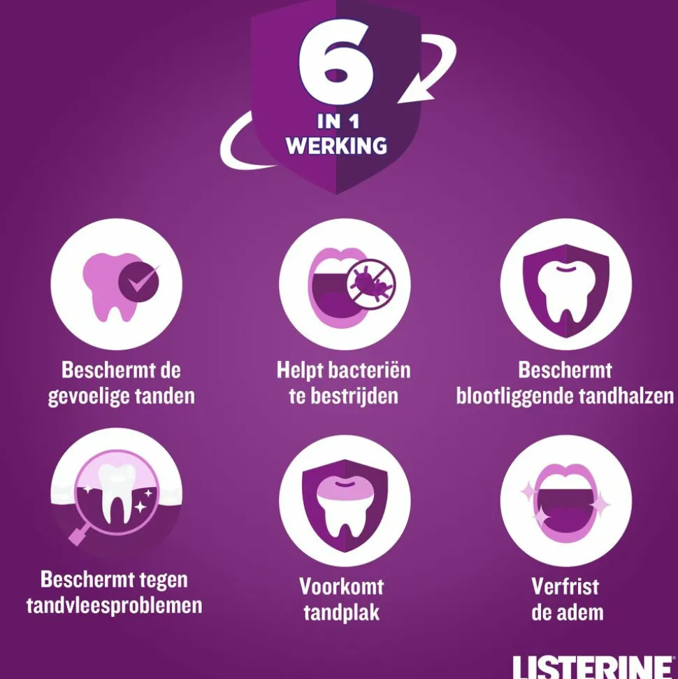 3x Listerine Mondwater Total Care Reisverpakking 95 ml