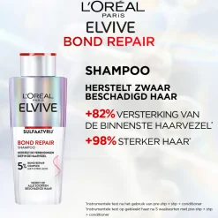 6x L'Oréal Elvive Bond Repair Shampoo 200 ml