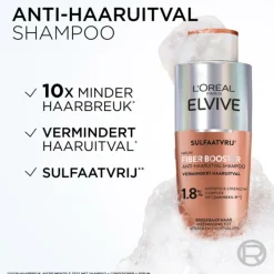 6x L'Oréal Elvive Fiber Booster Anti-Haaruitval Shampoo 200 ml