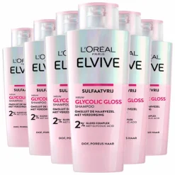 6x L'Oréal Elvive Glycolic Gloss Shampoo 200 ml