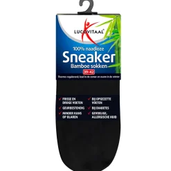 3x Lucovitaal Bamboe Sneakersok Zwart maat 39-42 1 paar