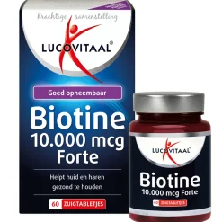 2x Lucovitaal Biotine 10.000 mcg Forte 60 zuigtabletten