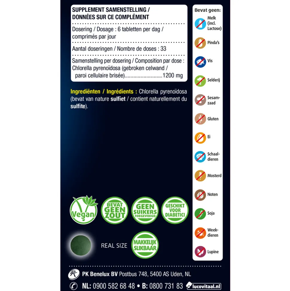2x Lucovitaal Chlorella Puur 200 tabletten