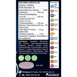 2x Lucovitaal D-Mannose Cranberry Blaasfunctie 60 tabletten