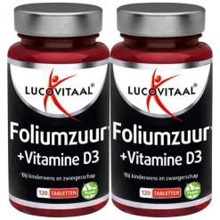 2x Lucovitaal Foliumzuur + Vitamine D3 120 tabletten