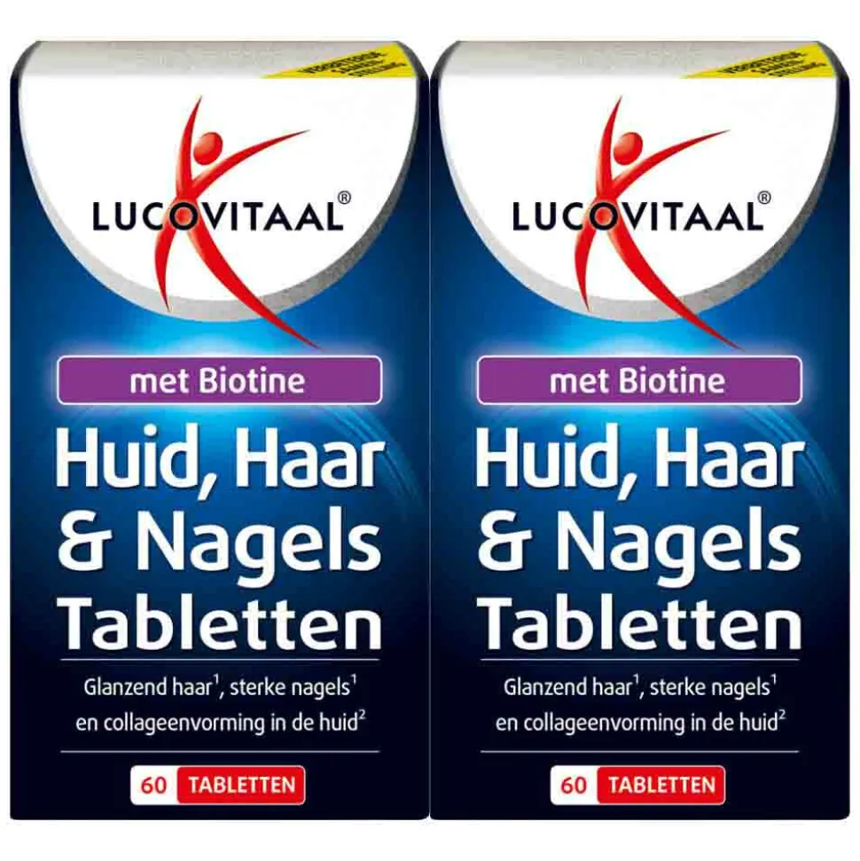 2x Lucovitaal Huid Haar Nagels met Biotine 60 tabletten