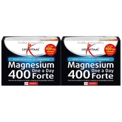 2x Lucovitaal Magnesium 400 Forte One a Day 60 sachets