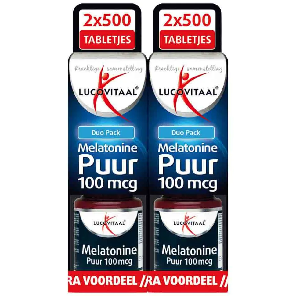 2x Lucovitaal Melatonine 100mcg DUO Pack 2x500 tabletten
