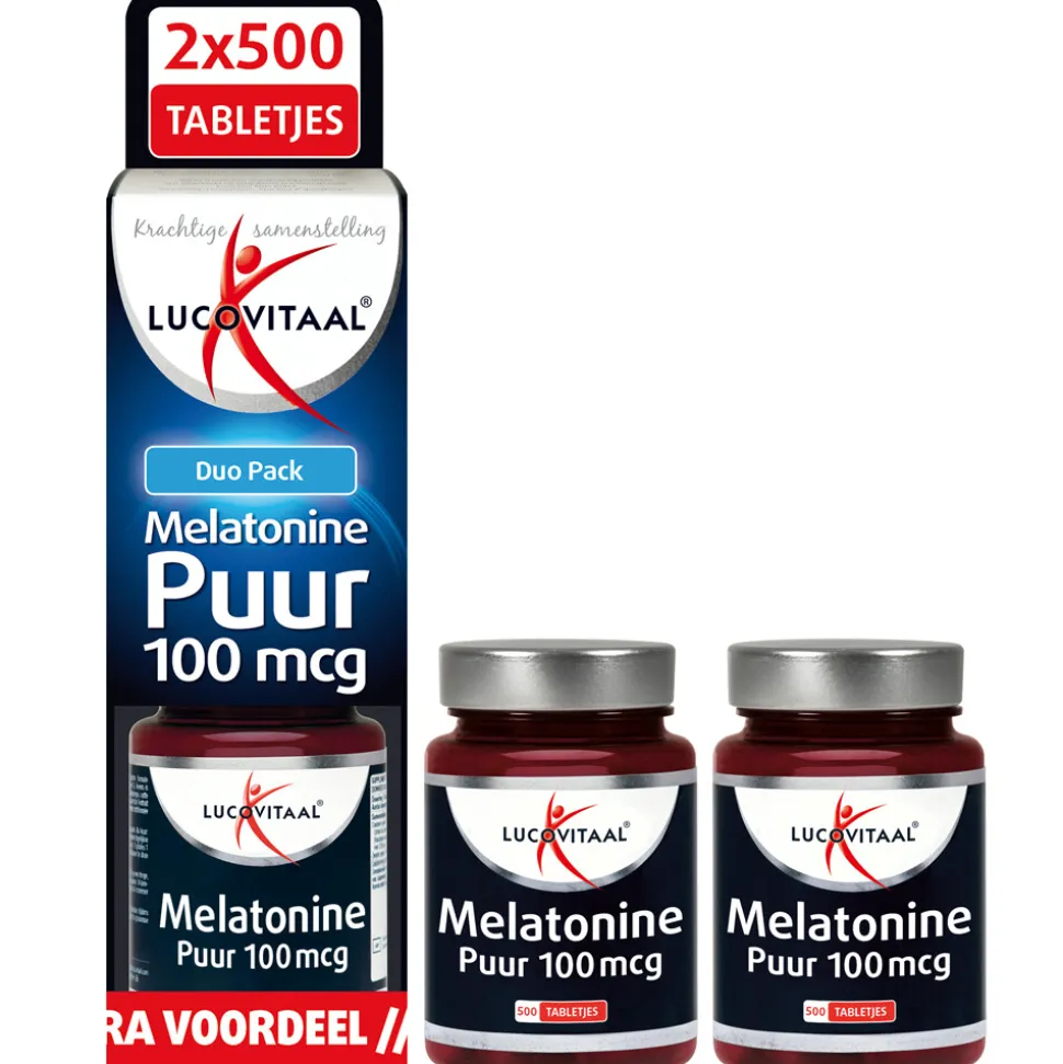 2x Lucovitaal Melatonine 100mcg DUO Pack 2x500 tabletten