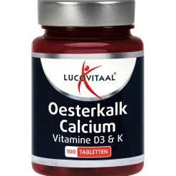 2x Lucovitaal Oesterkalk Calcium Vitamine D3 & K 100 tabletten
