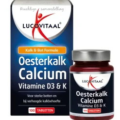 2x Lucovitaal Oesterkalk Calcium Vitamine D3 & K 100 tabletten