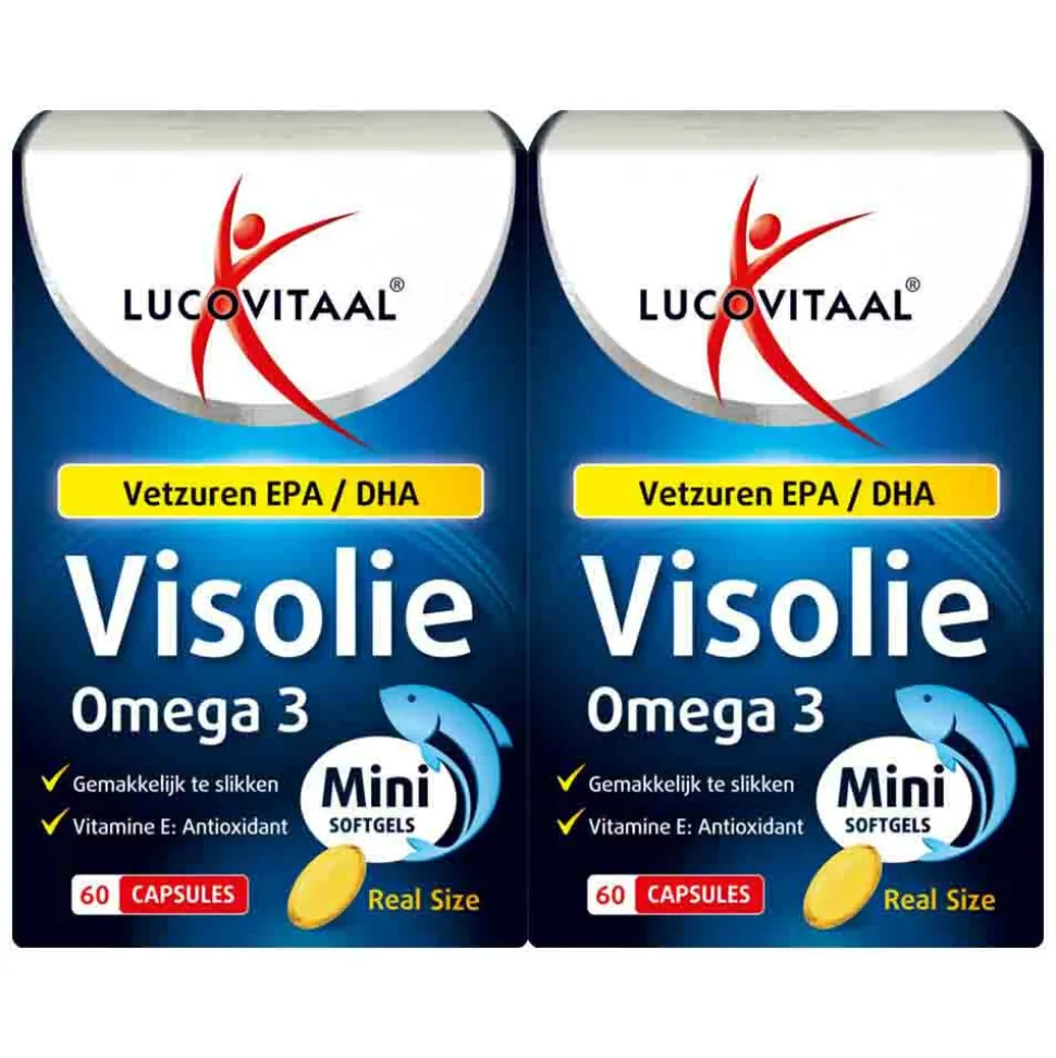 2x Lucovitaal Visolie Omega 3 mini softgels 60 softgels