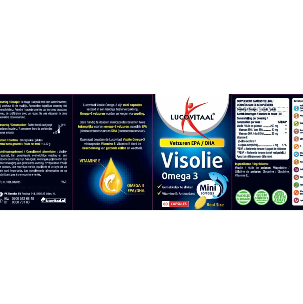 2x Lucovitaal Visolie Omega 3 mini softgels 60 softgels