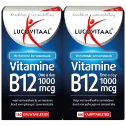 2x Lucovitaal Vitamine B12 1000mcg 180 kauwtabletten