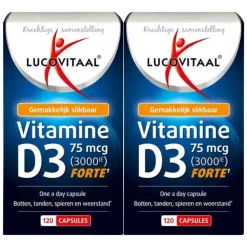 2x Lucovitaal Vitamine D3 75mcg (3000IE) Forte 120 capsules
