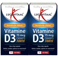 2x Lucovitaal Vitamine D3 75mcg Forte 80 capsules