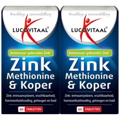 2x Lucovitaal Zink Methionine & Koper 60 tabletten