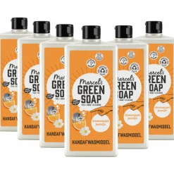 6x Marcel's Green Soap Afwasmiddel Sinaasappel & Jasmijn 500 ml