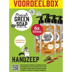 6x Marcel's Green Soap Handzeep Sandelhout & Kardemom 500 ml