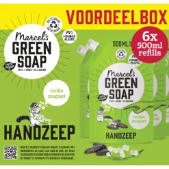 6x Marcel's Green Soap Handzeep Tonka & Muguet Navul Stazak 500 ml