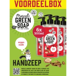 6x Marcel's Green Soap Handzeep Argan & Oudh 500 ml