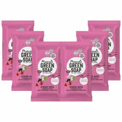 6x Marcel's Green Soap Schoonmaakdoekjes Patchouli & Cranberry 60 stuks