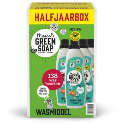 6x Marcel's Green Soap Wasmiddel Kleur Perzik & Jasmijn 23 Wasbeurten 1 liter