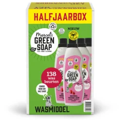 6x Marcel's Green Soap Wasmiddel Patchouli & Cranberry 23 Wasbeurten 1 liter