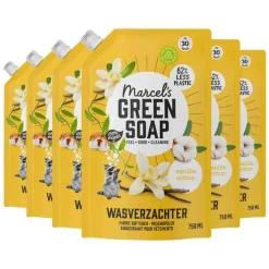 6x Marcel's Green Soap Wasverzachter Katoen & Vanille Navulling 750 ml