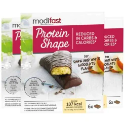 3x Modifast Protein Shape Reep Pure & Witte Chocolade 6 x 31 gr