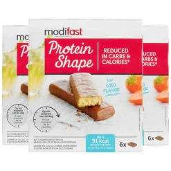 3x Modifast Protein Shape Reep Chocolade-Kokos 6 x 27 gr