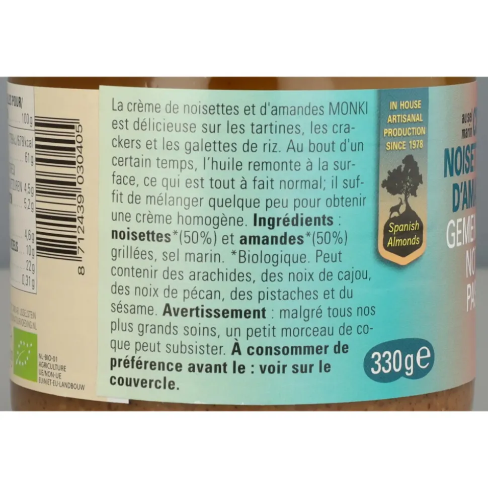 6x Monki Gemalen Notenpasta met Zout Bio 330 gr