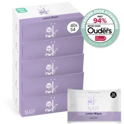 5x Naif Baby & Kids Lotion Billendoekjes Plasticvrij 8x54 = 432 stuks