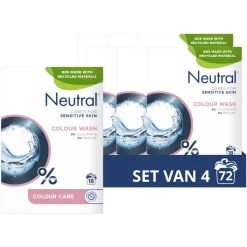 4x Neutral Waspoeder Kleur 18 Wasbeurten 1,187 kg