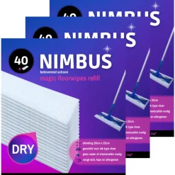 3x NIMBUS Magic Vloerdoekjes Navulling 40 stuks