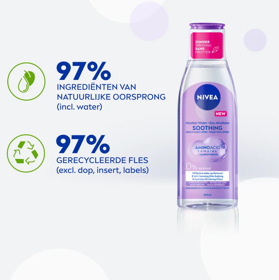 6x NIVEA 0% Residu Micellair Water Gevoelige Huid 200 ml