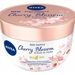 3x NIVEA Body Souffle Cherry Blossom en Jojoba Olie 200 ml