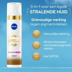 3x NIVEA Luminous630 CC Cream SPF 30 Dark 40 ml