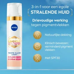 3x NIVEA Luminous630 CC Cream SPF 30 Light 40 ml