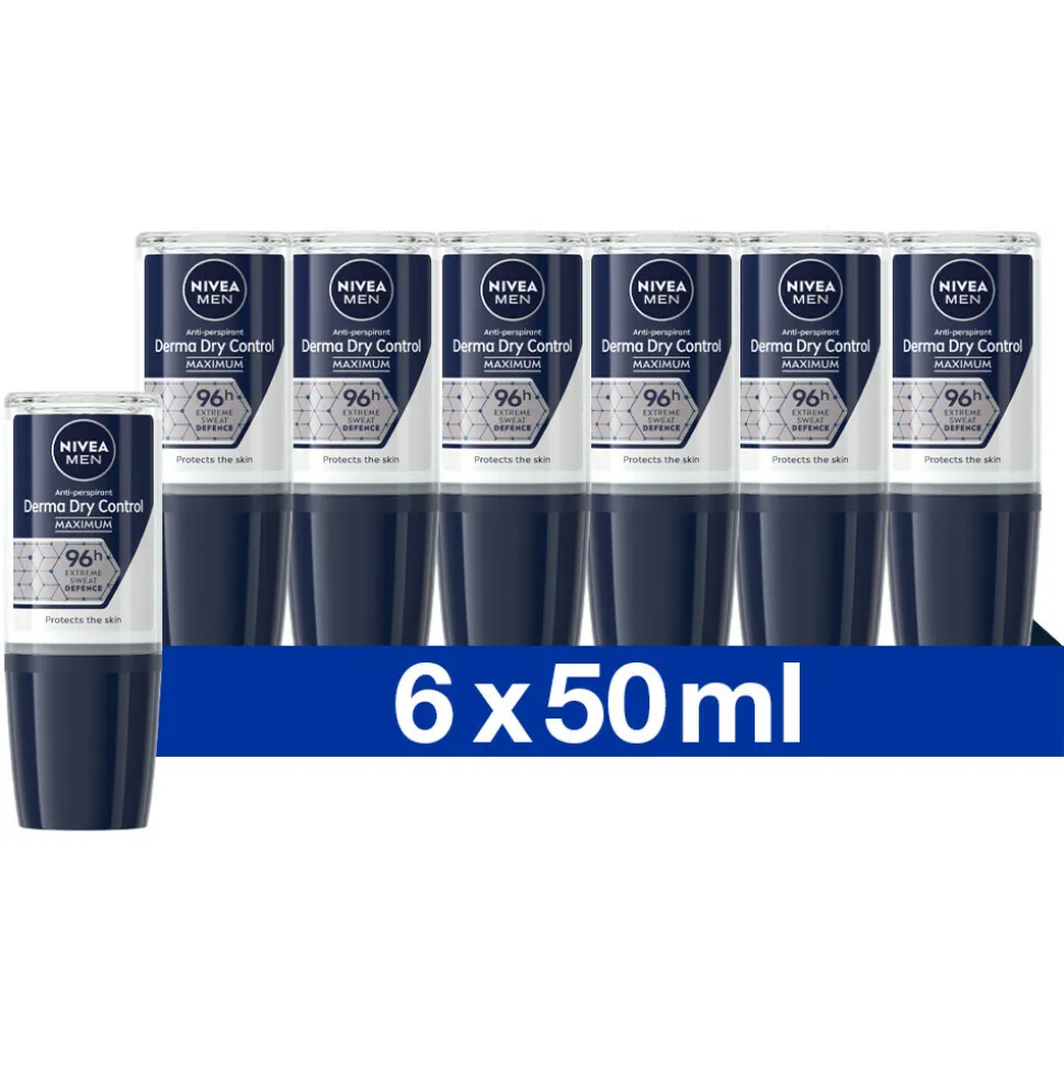 6x NIVEA Men Ani-Transpirant Roller Derma Control 50 ml