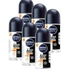 6x NIVEA Men Deodorant Roller Black & White Ultimate Impact 50 ml