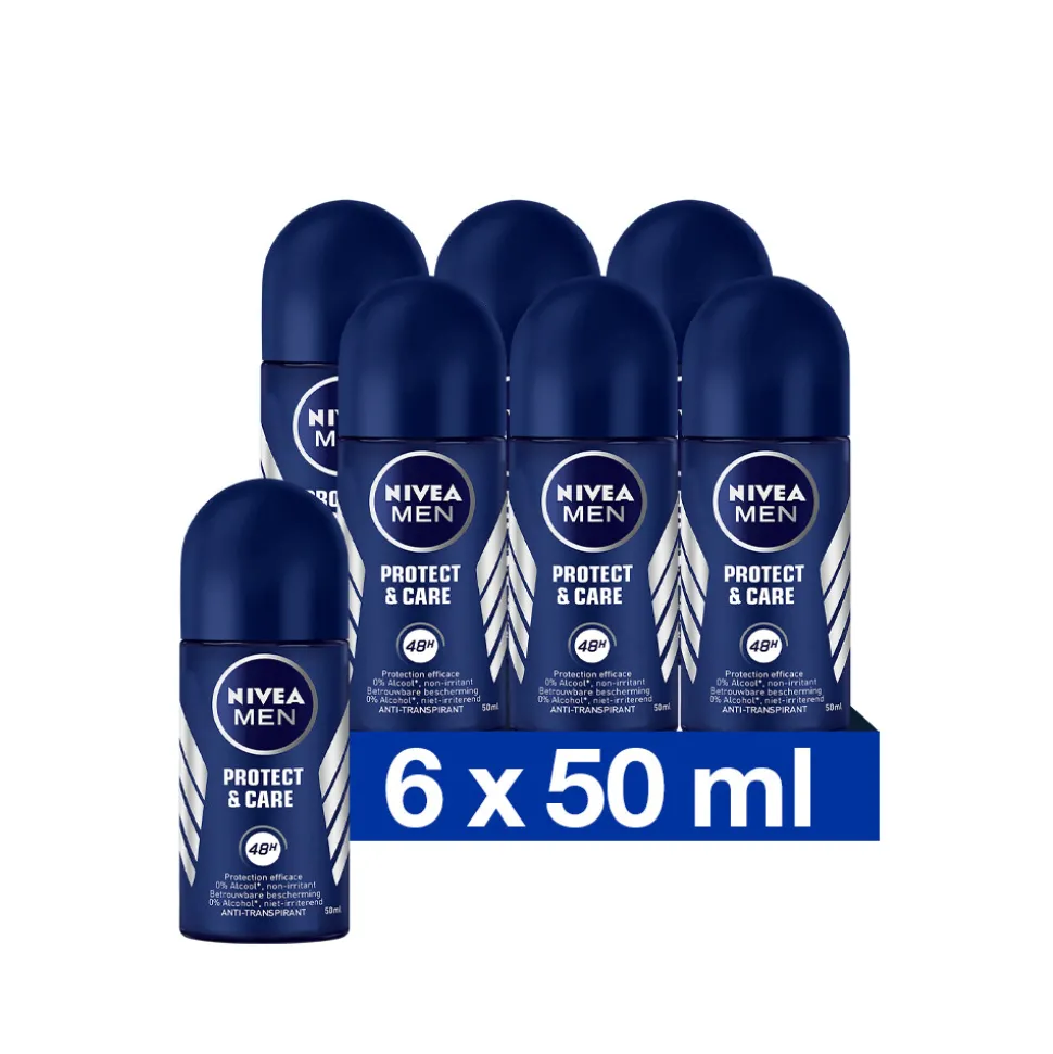 6x NIVEA Men Deodorant Roller Protect & Care 50 ml