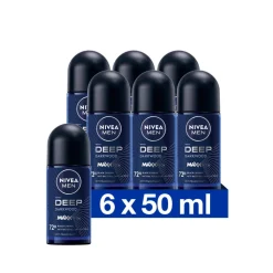6x NIVEA Men Deodorant Roller Deep 50 ml