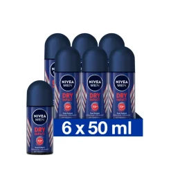 6x NIVEA Men Deodorant Roller Dry Impact 50 ml