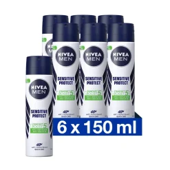 6x NIVEA Men Deodorant Spray Sensitive Protect 150 ml