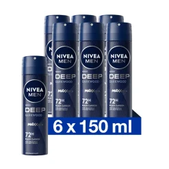 6x NIVEA Men Deodorant Spray Deep 150 ml