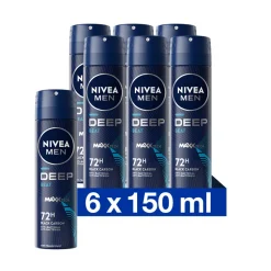 6x NIVEA Men Deospray Deep Beat 150 ml