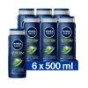 6x NIVEA Men Douchegel Energy 500 ml