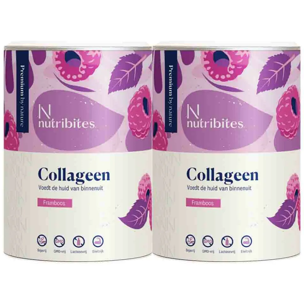 2x Nutribites Collageen Framboos Poeder 360 gr